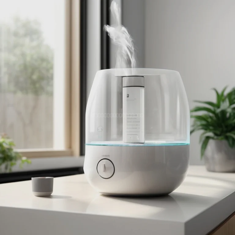 モダンなリビングに設置されたAI加湿器